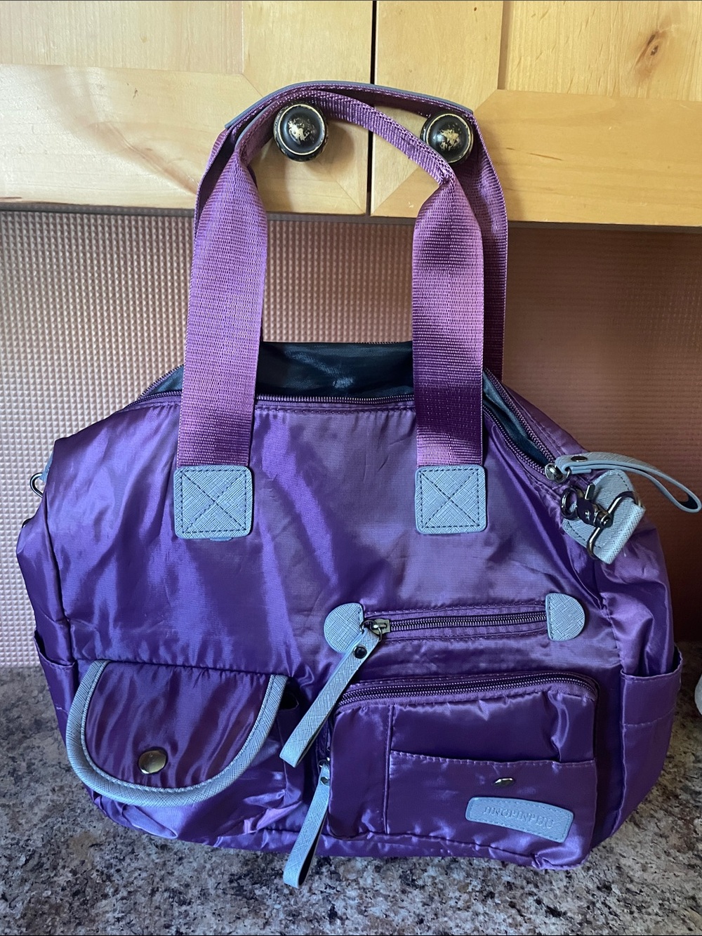 Purple Women's Shoulder Bag with Multiple Pockets